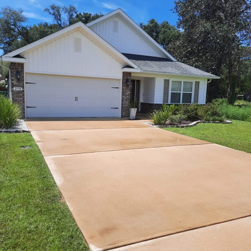 Freshly cleaned driveway