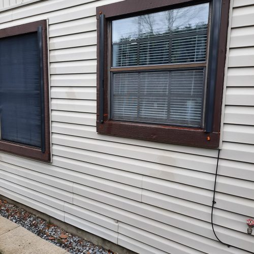 Siding cleaning close detail